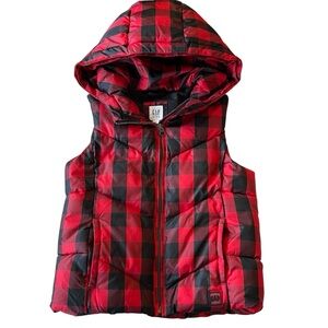 GAP Buffalo Plaid Hooded Puffer Vest